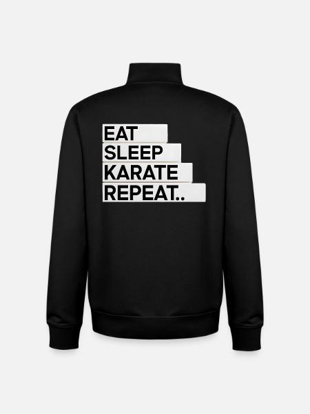 Eat. Sleep. Karate. Repeat... - Unisex Organic Zip Sweatshirt by Stanley/Stella - black