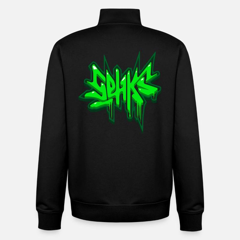 Sehks Vert 3D - Sweat zippé unisexe en coton bio Stanley/Stella - noir