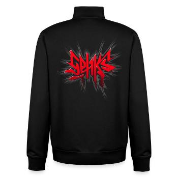 Explosion rouge de Sehks - Sweat zippé unisexe en coton bio Stanley/Stella - noir - Dos - AI Model Male 185 light (185cm)