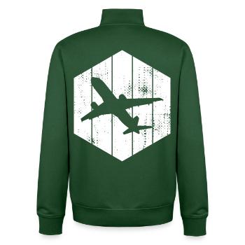 Airplanes Sketch - Unisex Organic Zip Sweatshirt by Stanley/Stella - bottle green - Back - AI Model Male 185 dark (185cm)