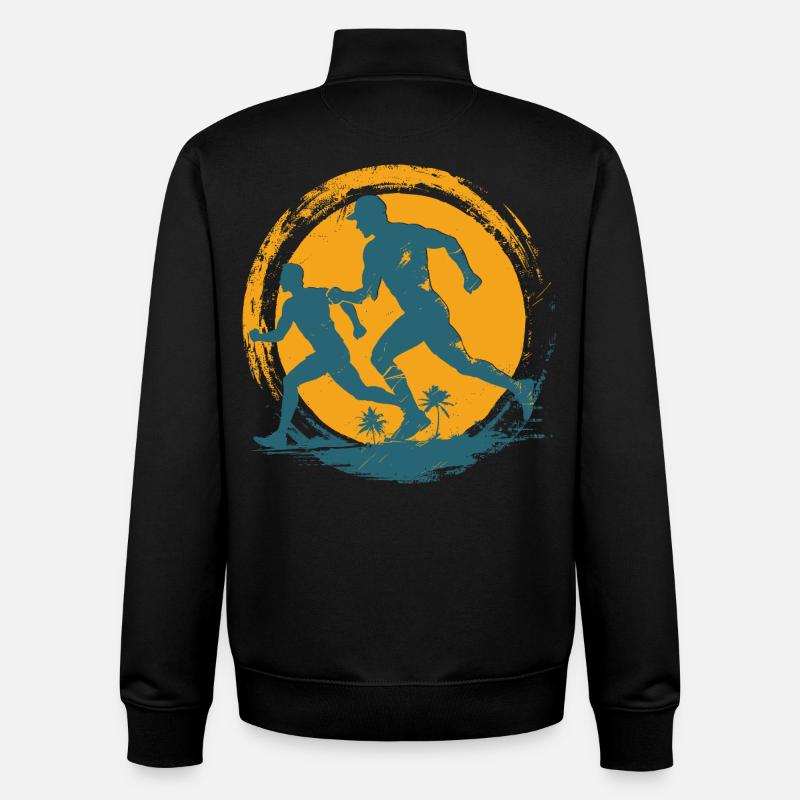 Marathonien - Sweat zippé unisexe en coton bio Stanley/Stella - noir