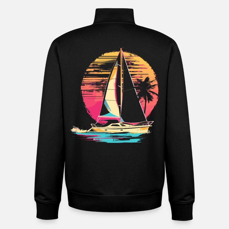 90er Segeln - Unisex Organic Zip Sweatshirt von Stanley/Stella - Schwarz