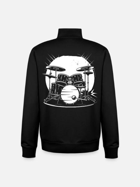 Drum Sketch - Unisex Organic Zip Sweatshirt by Stanley/Stella - black