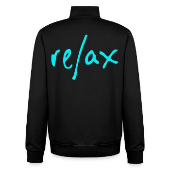 relax cool chill - Unisex Organic Zip Sweatshirt by Stanley/Stella - black - Back - AI Model Male 185 light (185cm)