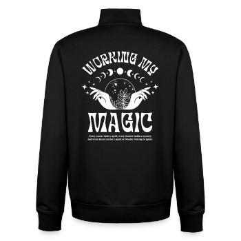 Magic Hands – Esoteric Mystic Design - Unisex Organic Zip Sweatshirt by Stanley/Stella - black - Back - AI Model Male 185 light (185cm)
