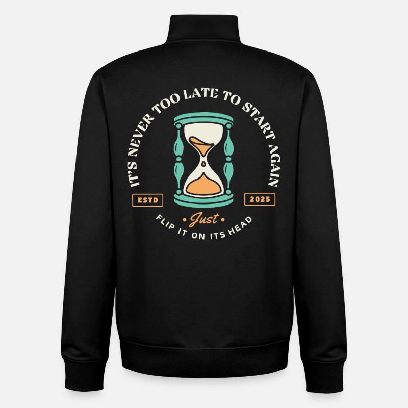 Neustart – Sanduhr der zweiten Chancen - Unisex Organic Zip Sweatshirt von Stanley/Stella - Schwarz