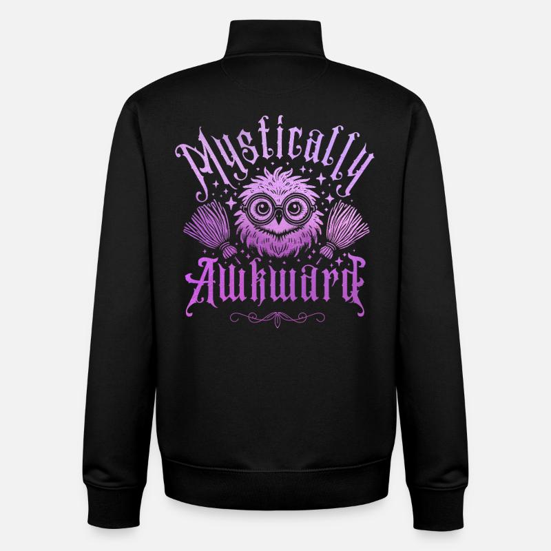 Magically clumsy – Owl Magic - Unisex Organic Zip Sweatshirt by Stanley/Stella - black