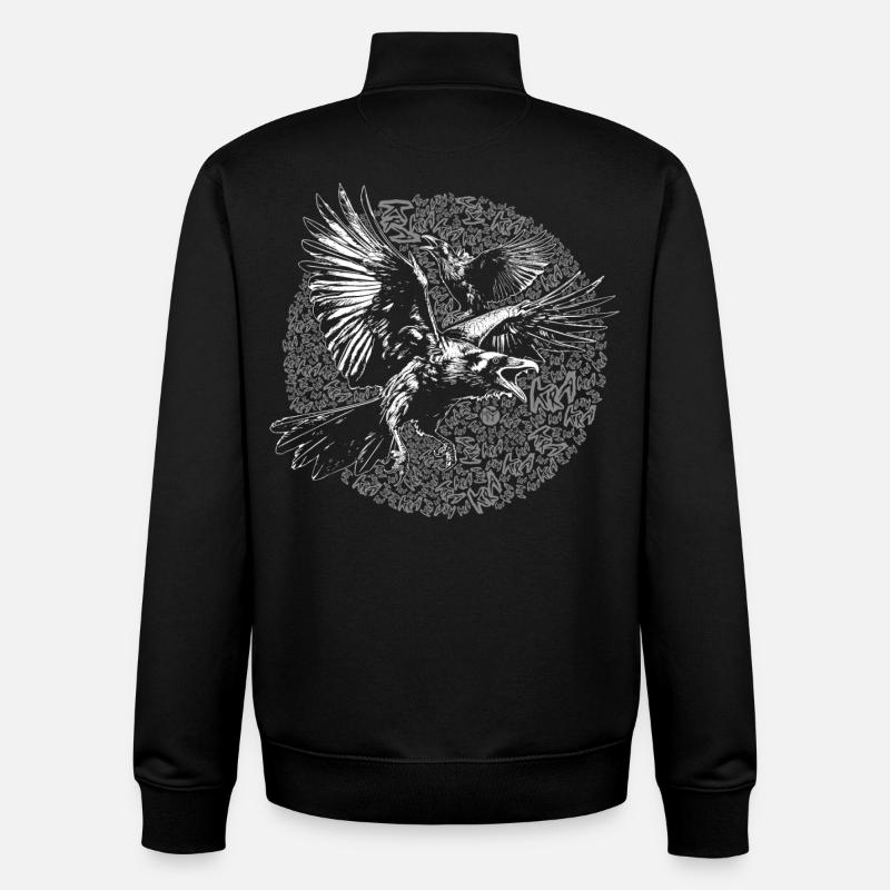 KRA KRA ! - Sweat zippé unisexe en coton bio Stanley/Stella - noir