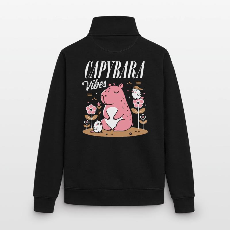 Entspannte Capybara-Vibes Unisex Organic Zip Sweatshirt von Stanley/Stella