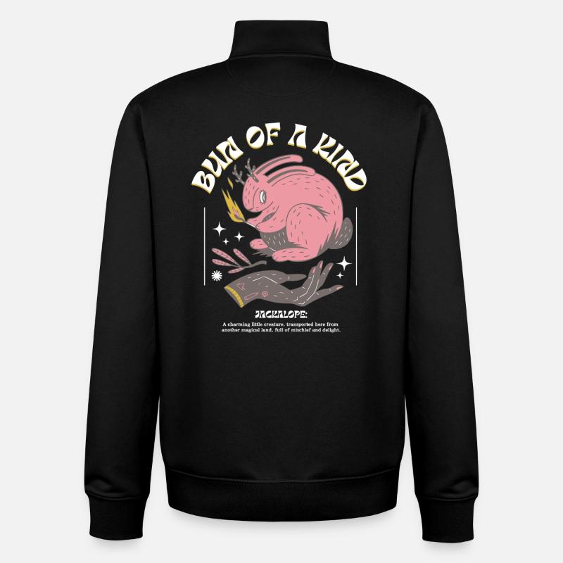 Mystical Jackalope – Unique & Magical - Unisex Organic Zip Sweatshirt by Stanley/Stella - black