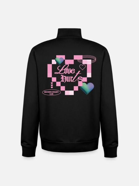 Love hurts - Unisex Organic Zip Sweatshirt by Stanley/Stella - black