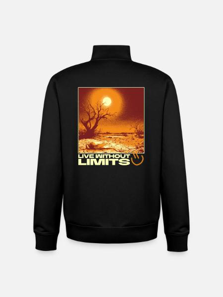 Live Without Limits – Surreal Desert Scene - Unisex Organic Zip Sweatshirt by Stanley/Stella - black