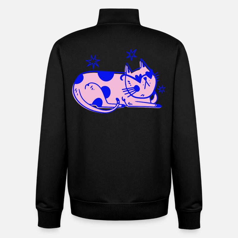 Chat élégant – Ambiance rétro détendue - Sweat zippé unisexe en coton bio Stanley/Stella - noir