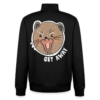 Get Away – Motif animalier drôle et agacé - Sweat zippé unisexe en coton bio Stanley/Stella - noir - Dos - AI Model Male 185 light (185cm)
