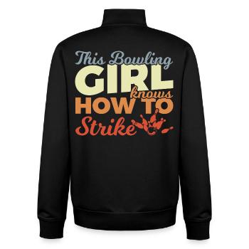 Bowling Girl - Unisex Organic Zip Sweatshirt by Stanley/Stella - black - Back - AI Model Male 185 light (185cm)