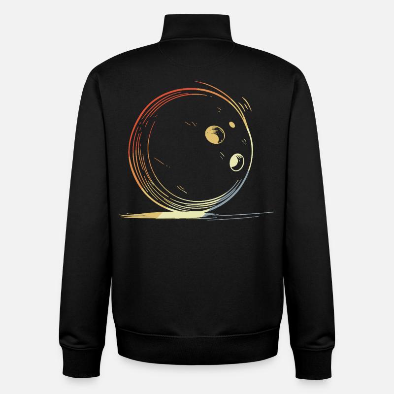 Look rétro bowling - Sweat zippé unisexe en coton bio Stanley/Stella - noir