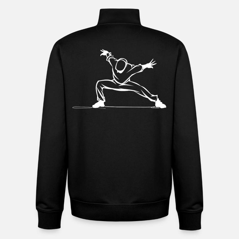 Breakdancer Drawing - Unisex Organic Zip Sweatshirt by Stanley/Stella - black