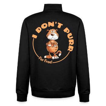 , je ne ronronne pas, chat disant chats - Sweat zippé unisexe en coton bio Stanley/Stella - noir - Dos - AI Model Male 185 light (185cm)
