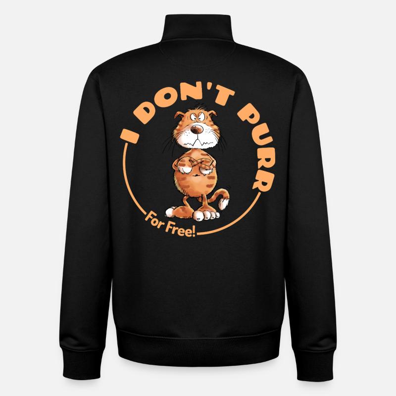 Mürrische I Don't Purr Katze Spruch Katzen - Unisex Organic Zip Sweatshirt von Stanley/Stella - Schwarz
