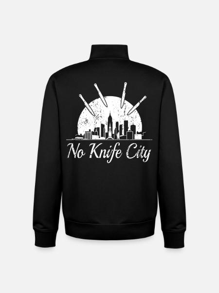No knife city, - Unisex Organic Zip Sweatshirt by Stanley/Stella - black