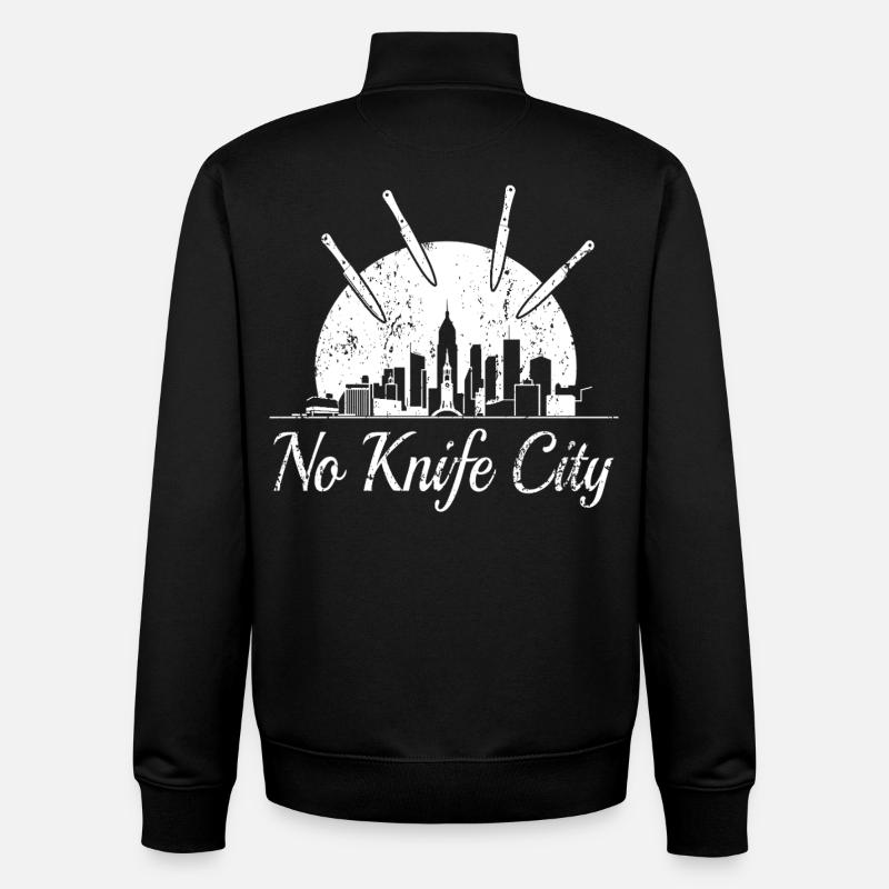 Keine Messer Stadt, - Unisex Organic Zip Sweatshirt von Stanley/Stella - Schwarz