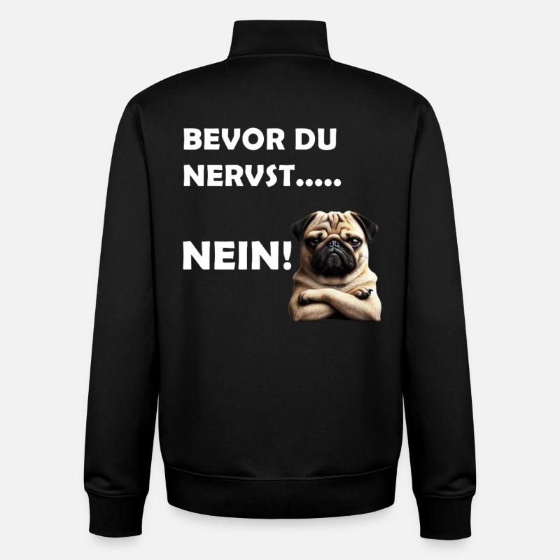 Bevor du nervst... Nein! - Unisex Organic Zip Sweatshirt von Stanley/Stella - Schwarz