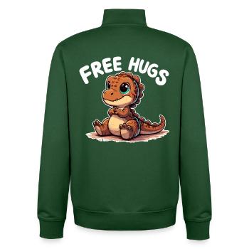 T-Rex süß Baby Dino Baby Umarmungen Geschenk - Unisex Organic Zip Sweatshirt von Stanley/Stella - Flaschengrün - Hinten - AI Model Male 185 dark (185cm)