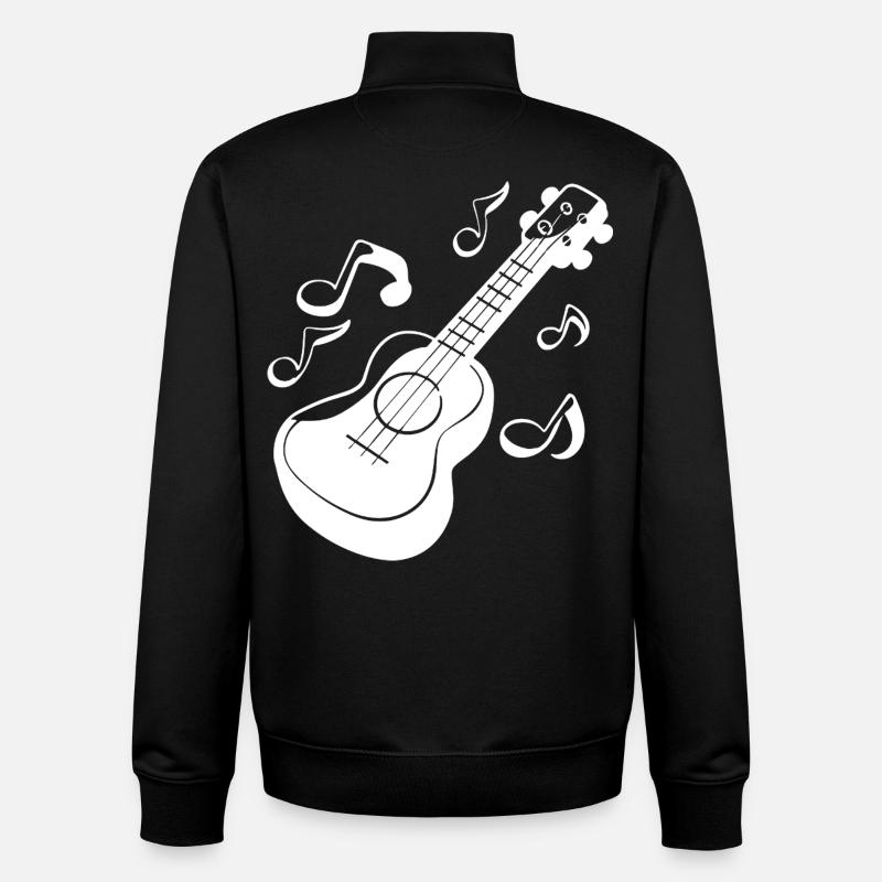 Graphiques Ukulele - Sweat zippé unisexe en coton bio Stanley/Stella - noir