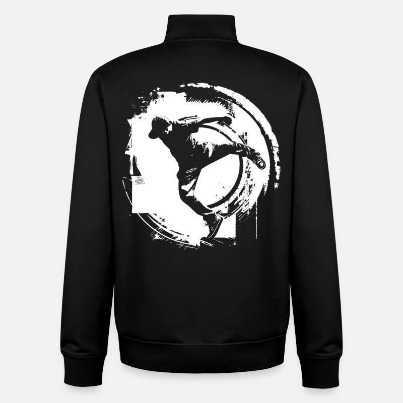 Breakdancer Drawing - Unisex Organic Zip Sweatshirt by Stanley/Stella - black