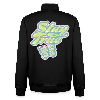 Stay True – Soft Pastel Retro - Unisex Organic Zip Sweatshirt by Stanley/Stella - black - Back - AI Model Male 185 light (185cm)