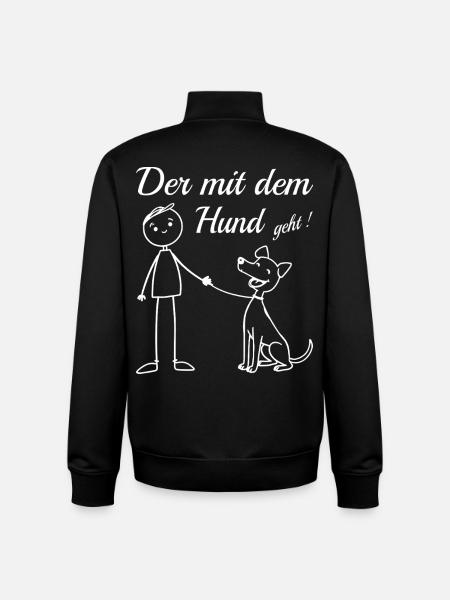 Who goes with the dog! - Unisex Organic Zip Sweatshirt by Stanley/Stella - black