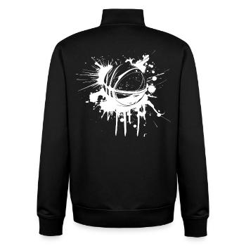 Graffiti de ballon de basket-ball - Sweat zippé unisexe en coton bio Stanley/Stella - noir - Dos - AI Model Male 185 light (185cm)