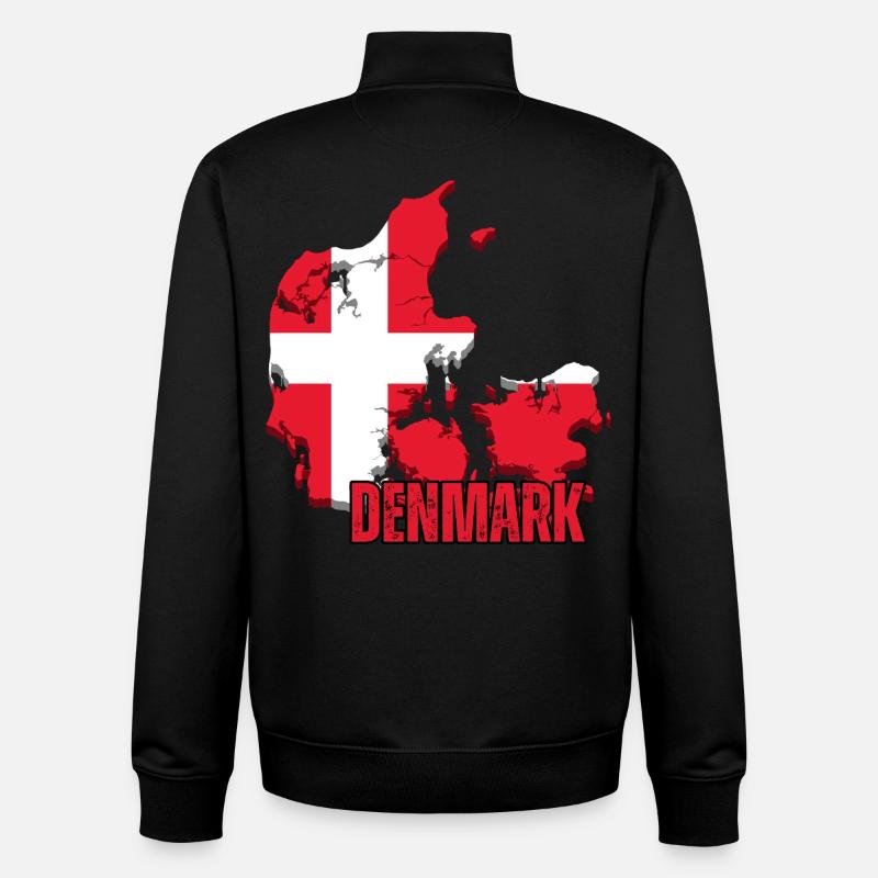 Fierté danoise, drapeau du Danemark - Sweat zippé unisexe en coton bio Stanley/Stella - noir