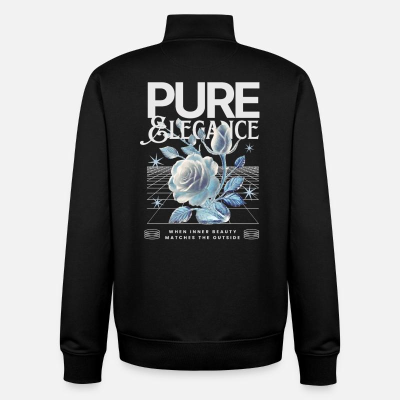 Pure & Elegance – Futuristic Rose - Unisex Organic Zip Sweatshirt by Stanley/Stella - black