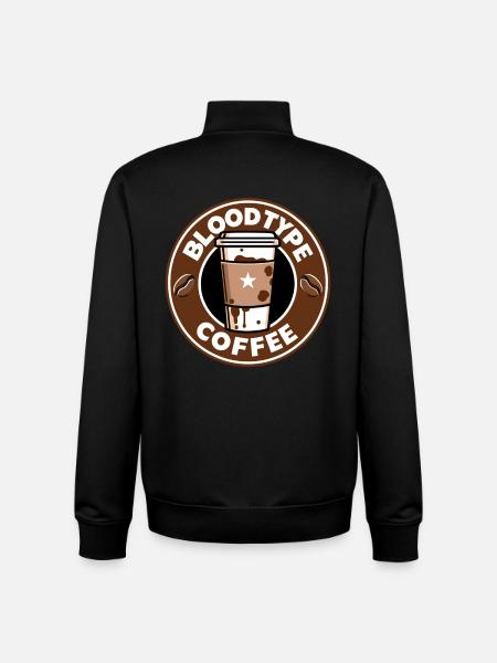 Blutgruppe Kaffee Cartoon Geschenk - Unisex Organic Zip Sweatshirt von Stanley/Stella - Schwarz