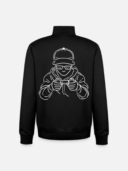 Gamer Drawing - Unisex Organic Zip Sweatshirt by Stanley/Stella - black