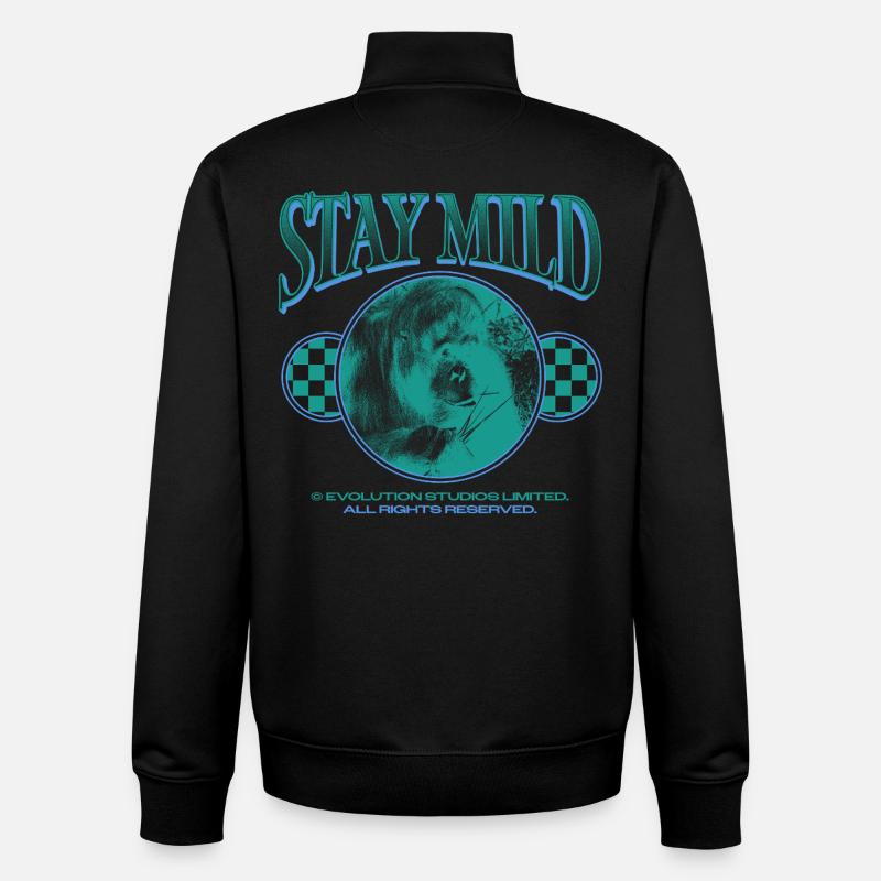 Restez doux – Cool & Détendu - Sweat zippé unisexe en coton bio Stanley/Stella - noir