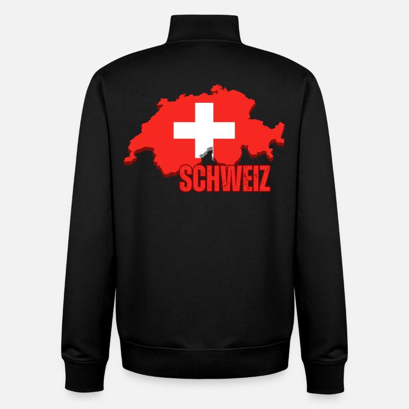 Flagge der Schweiz, Schweizer Stolz - Unisex Organic Zip Sweatshirt von Stanley/Stella - Schwarz