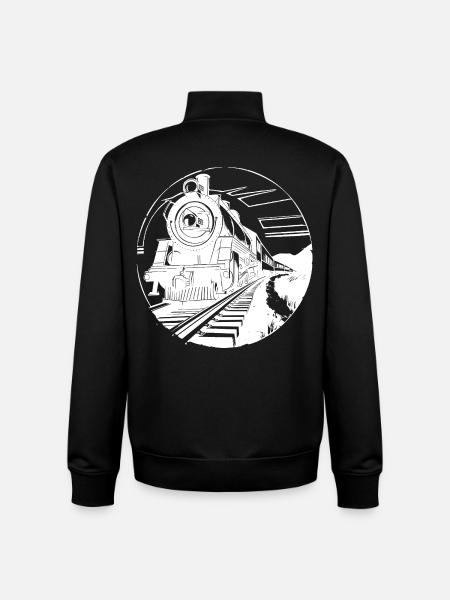 Graphique ferroviaire - Sweat zippé unisexe en coton bio Stanley/Stella - noir