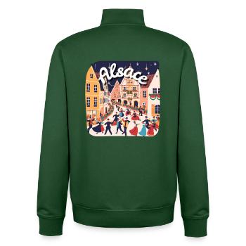 Elsassisches Festtanzdorf - Unisex Organic Zip Sweatshirt von Stanley/Stella - Flaschengrün - Hinten - AI Model Male 185 dark (185cm)