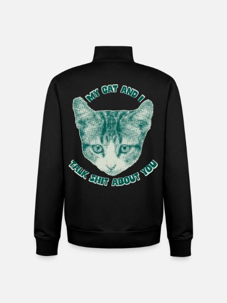 Sassy Cat Talk – Funny Cat Theme - Unisex Organic Zip Sweatshirt by Stanley/Stella - black