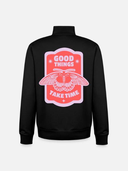 Patience & Growth – Aesthetic Motive - Unisex Organic Zip Sweatshirt by Stanley/Stella - black
