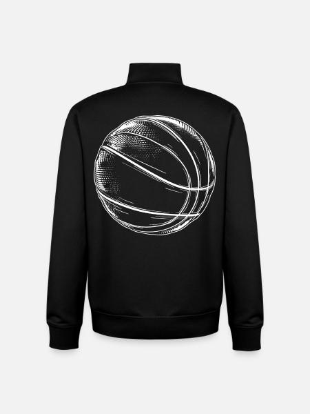 Basketball Drawing - Unisex Organic Zip Sweatshirt by Stanley/Stella - black