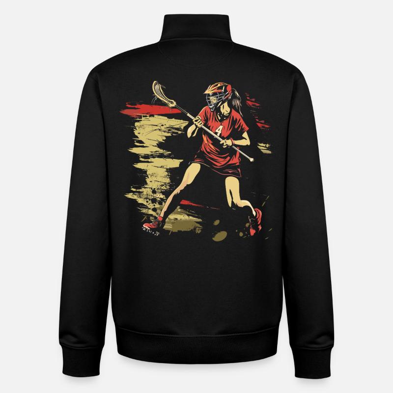 Oldschool Lacrosse Mädchen - Unisex Organic Zip Sweatshirt von Stanley/Stella - Schwarz