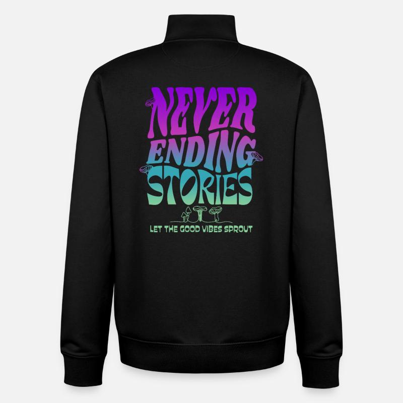 Psychedelisches Pilz-Design – Never Ending Stories - Unisex Organic Zip Sweatshirt von Stanley/Stella - Schwarz