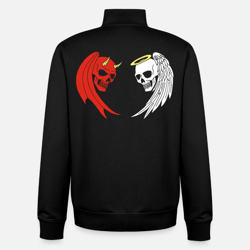 Angel and Demon Skeleton - Unisex Organic Zip Sweatshirt by Stanley/Stella - black