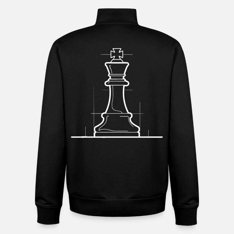 Schachfigur Skizze - Unisex Organic Zip Sweatshirt von Stanley/Stella - Schwarz
