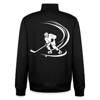 Croquis de joueur de hockey sur glace - Sweat zippé unisexe en coton bio Stanley/Stella - noir - Dos - AI Model Male 185 light (185cm)