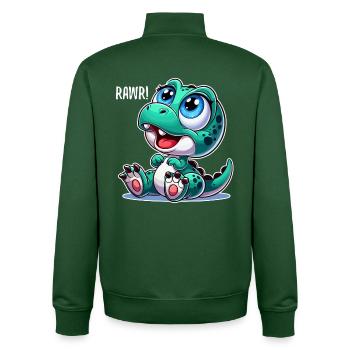 T-Rex Baby Dino Babydino Dinobaby Geschenk - Unisex Organic Zip Sweatshirt von Stanley/Stella - Flaschengrün - Hinten - AI Model Male 185 dark (185cm)