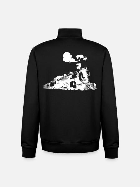 Steam locomotive - Unisex Organic Zip Sweatshirt by Stanley/Stella - black